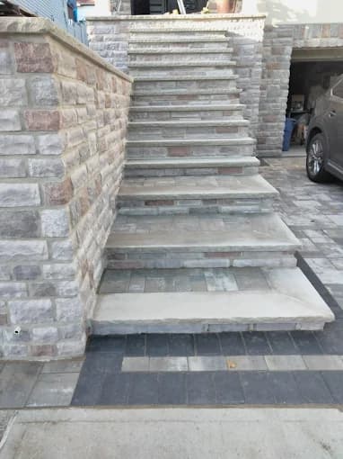 Stone steps installation